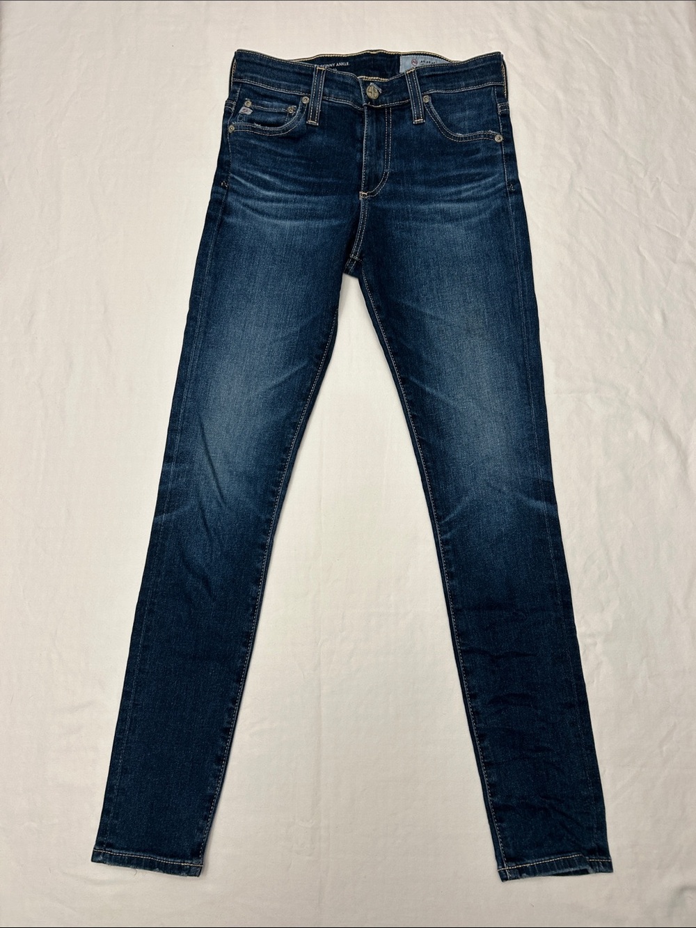 Ag Adriano Goldschmied Dark Indigo Skinny Ankle Jeans